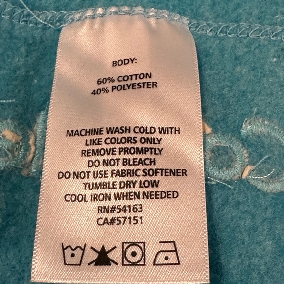 CALVIN KLEIN PERFORMANCE Sweatshirt Tunic Fleece Athleisure Aqua Medium - Picture 6 of 6